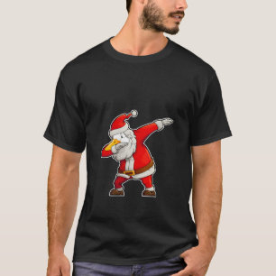 Womens Dabbing Christmas Goose Santa Claus Outfit T-Shirt