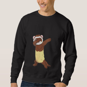 Womens Dabbing Ferret Ferret Animal Graphic Sweatshirt