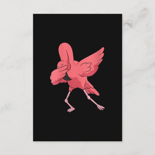 Womens Dabbing Flamingo Bird Cute Flamingo Pink Enclosure Card (Front)