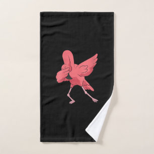 Womens Dabbing Flamingo Bird Cute Flamingo Pink Hand Towel
