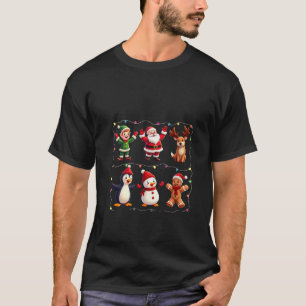 Womens Dabbing Santa Elf Friends Christmas Squad P T-Shirt