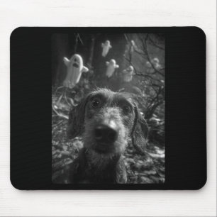 Womens Dachshund Selfie With Ghosts Haunted Forest Mouse Mat