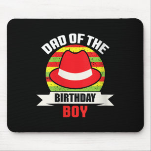 Womens Dad Of The Birthday Boy V-neck Mouse Mat
