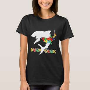 Womens Daddy Shark Autism Awareness Kid Shark Fath T-Shirt