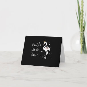 Womens Daddys Little Queen Cute Flamingo Thank You Card