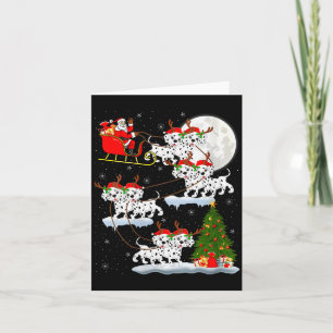 Womens Dalmatian Dog Santa Sleigh Flying Funny Mag Card