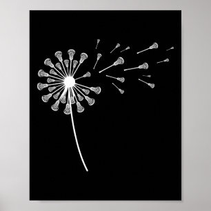 Womens Dandelion Lacrosse Stick Lax Clothes Girls Poster