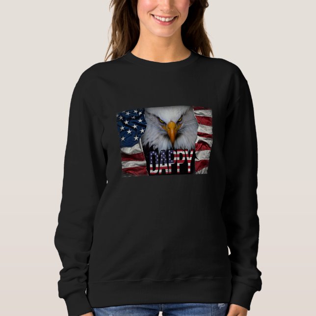 Womens Dappy Eagle  American Bald Eagle Eyes Sweatshirt (Front)