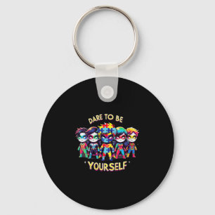 Womens Dare To Be Yourself Autism Awareness Superh Key Ring
