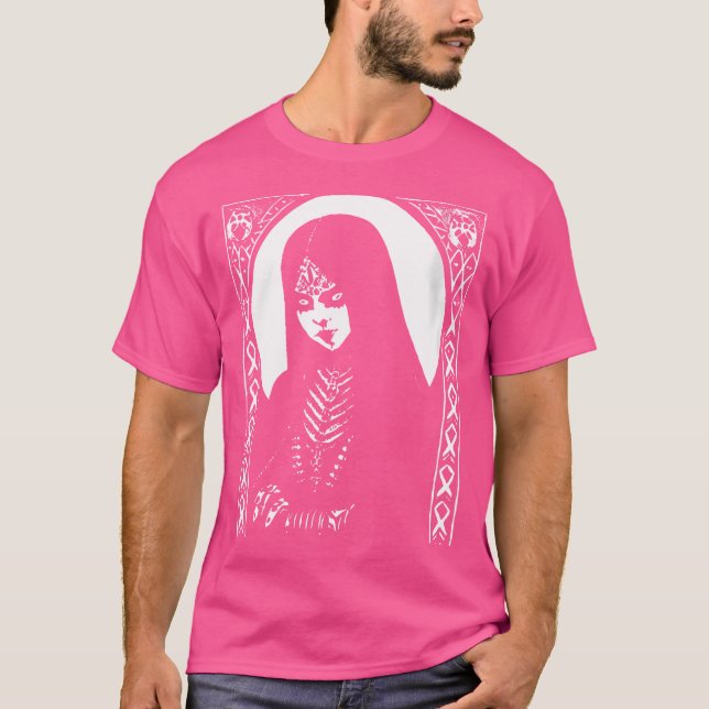 Womens Dark Art Occult Gothic Batcave Girl Post Pu T-Shirt (Front)