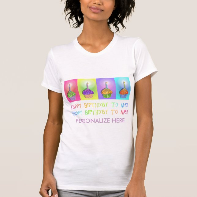 Women's Dark Tees - Birthday Cupcakes (Front)