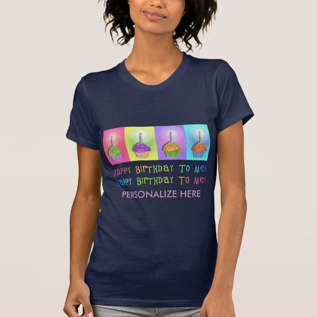 Women's Dark Tees - Birthday Cupcakes (Front)