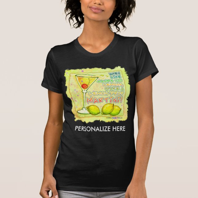 Women's Dark Tees - Lemon Drop Martini (Front)