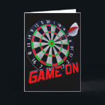 Womens Dartboard Game On - Red And Green V-neck  Card<br><div class="desc">Womens Dartboard Game On - Red And Green V-neck</div>