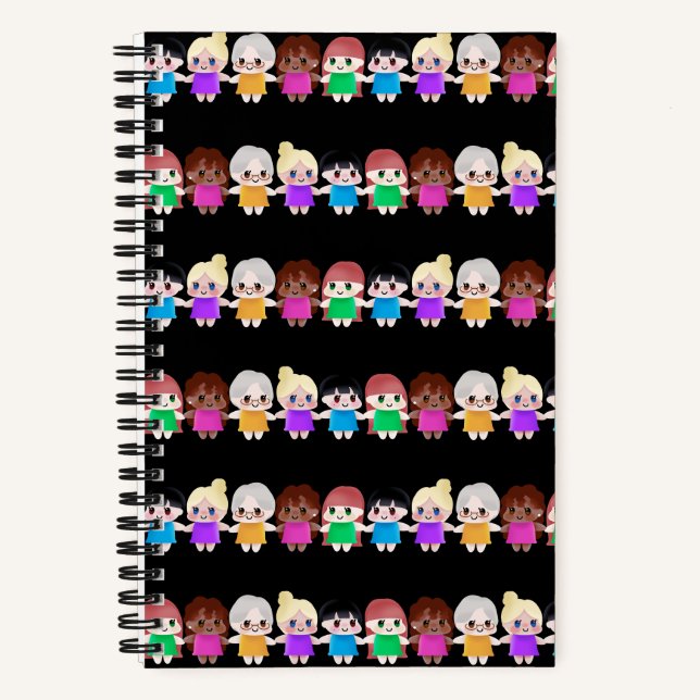 Women's Day Black Notebook (Front)