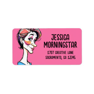 Women's Day Card - Funny Caricature 1 + your text Label