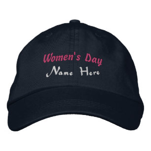 Women's Day Custom Name Here Classic Navy-Hat Embroidered Hat