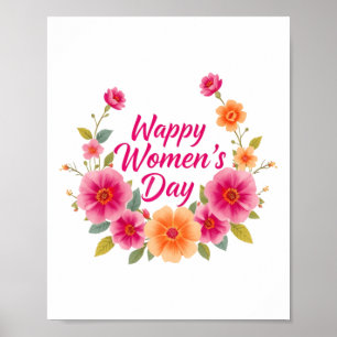 Women's Day Floral Art – Empowerment Celebration D Poster