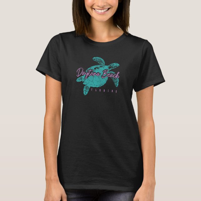 Womens Daytona Beach Florida FL Sea Turtle Surfer  T-Shirt (Front)