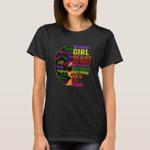 Womens December Girl She Slays & Prays December B T-Shirt