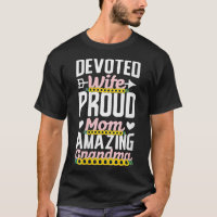 Womens Ded Wife Proud Mum Amazing Grandma Cute Ins
