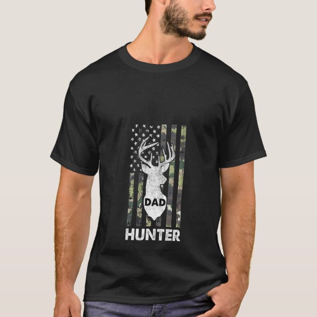 Womens Deer Hunter Dad Fathers Day Hunting America T-Shirt (Front)