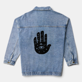 Women's Denim, Jean Jacket - Mystical Hand
