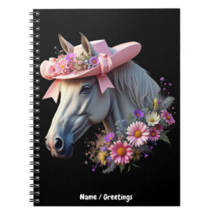 Women's Derby Horse Pink Sun Hat Stylish Horse Notebook