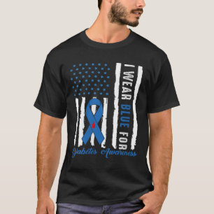 Womens Diabetes Awareness Tee Blue Ribbon Diabetes