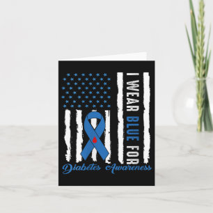 Womens Diabetes Awareness Tee Blue Ribbon Diabetes Card