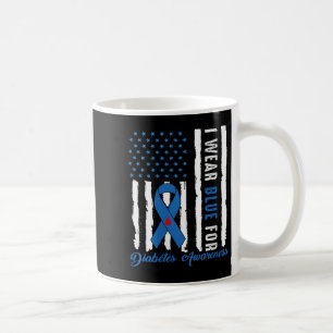 Womens Diabetes Awareness Tee Blue Ribbon Diabetes Coffee Mug