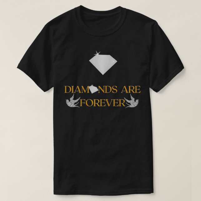 Womens Diamonds are Forever design with Doves for  T-Shirt (Design Front)