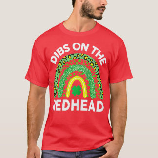 Womens Dibs On he Redhead St Patricks Day  Funny S T-Shirt