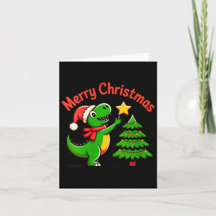 Womens Dinosaur Christmas Merry Christmas T-rex De Card