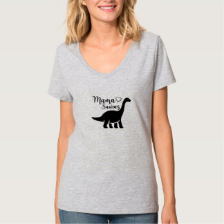 Women's Dinosaur Mamasaurus Funny Cool Graphic T-Shirt