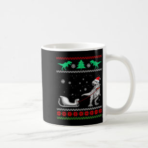 Womens Dinosaur Sleigh Merry Christmas Ugly Christ Coffee Mug