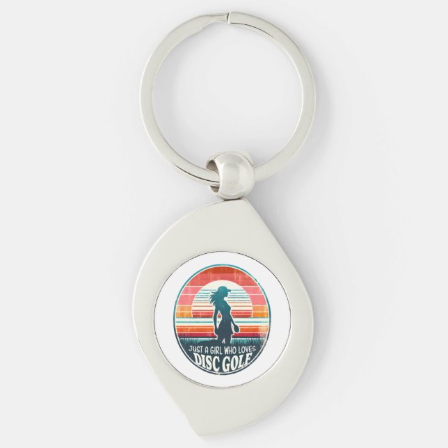 Womens Disc Golf - Frisbee Golf Female  Key Ring (Front)
