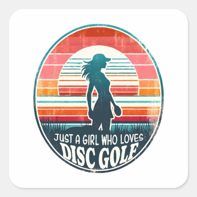 Womens Disc Golf - Frisbee Golf Female  Square Sticker (Front)