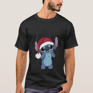 Womens Disney Lilo Stitch Christmas Santa Hat Stit T-Shirt