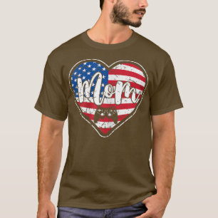 Womens Distressed American Flag Heart Video Game M T-Shirt