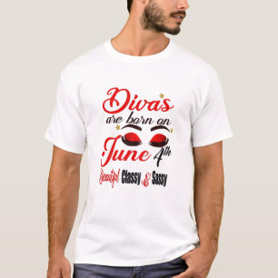 Womens Divas Are Born On June 4Th Gemini Girl Astr T-Shirt