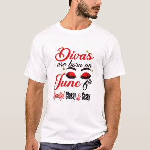 Womens Divas Are Born On June 6Th Gemini Girl Astr T-Shirt