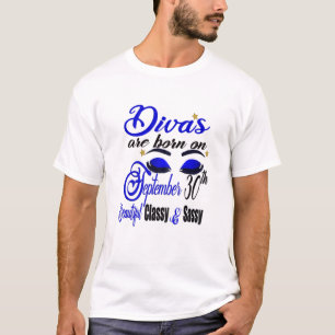 Womens Divas Are Born On September 30Th Libra Birt T-Shirt