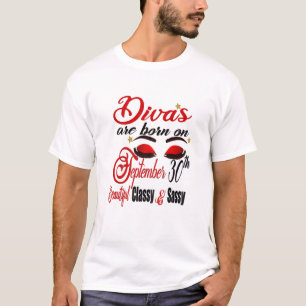 Womens Divas Are Born On September 30Th Libra Birt T-Shirt