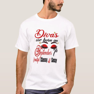 Womens Divas Are Born On September 7Th Virgo Birth T-Shirt