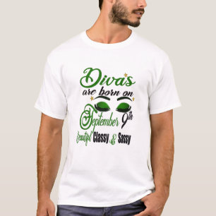 Womens Divas Are Born On September 9Th Virgo Birth T-Shirt