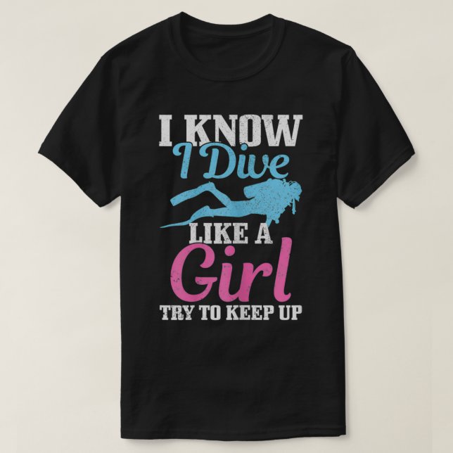 Womens Diving Girl Funny Scuba Diver Gift  T-Shirt (Design Front)