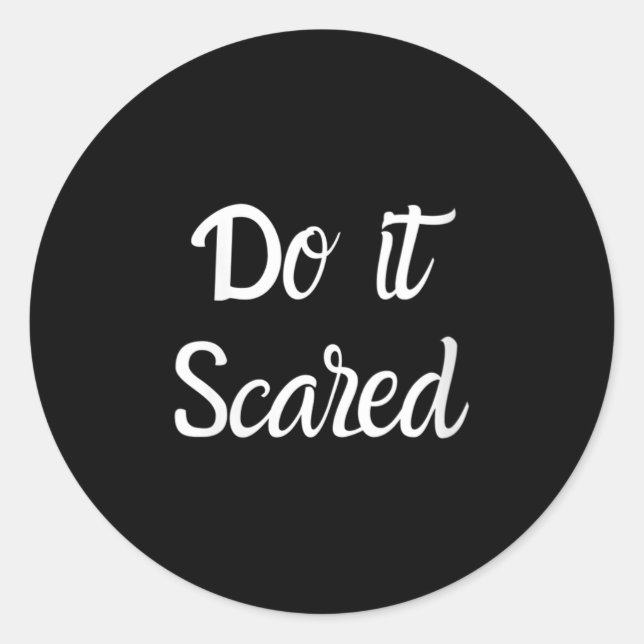 Womens Do It Ed Insres Courage Motivational V-neck Classic Round Sticker (Front)