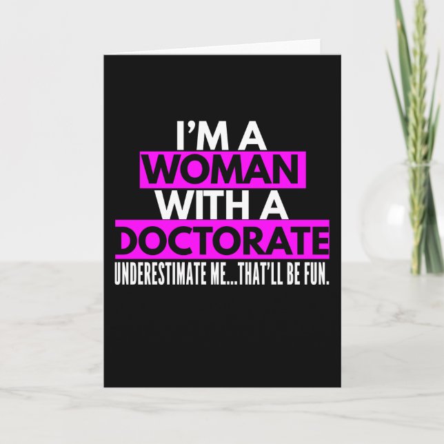 Womens Doctor Gifts for Women Miss Mrs Ms PhD Card (Front)