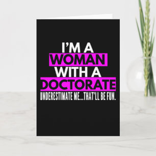 Womens Doctor Gifts for Women Miss Mrs Ms PhD Card